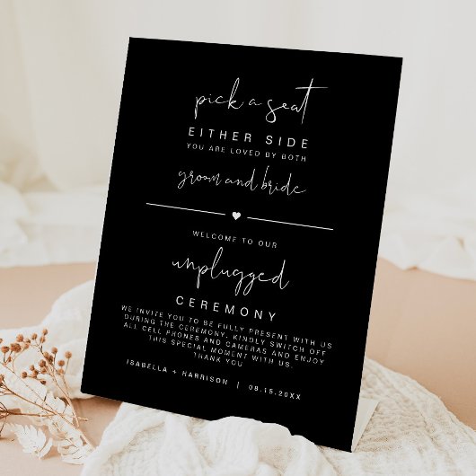 JOVI Black Edgy Modern Pick a Seat Unplugged Reclamebord Met Voetstuk