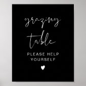 JOVI Edgy Black Modern Grazing Table Sign Poster (Voorkant)