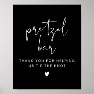JOVI Edgy Minimalist Black Pretzel Bar Poster
