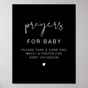 JOVI Edgy Zwarte Baby Shower Gebeden voor Baby Bor Poster