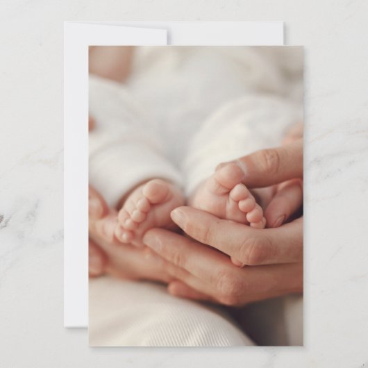 JOVI Modern Black Newborn One Photo-aankondiging Kaart (Achterkant)