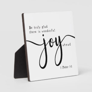 Joy 1 Peter 1:6 Bijbelse Manuscript Farmhouse Sign Fotoplaat