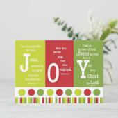 JOY 2-Sided kerstkaart met versiering (Staand voorkant)