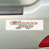 Joy  70s Rainbow Script gebruiken Bumpersticker (Op auto)