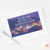 Joy aan de wereld De Heer komt, Kerstman Carol Rechthoekige Sticker (Envelop)