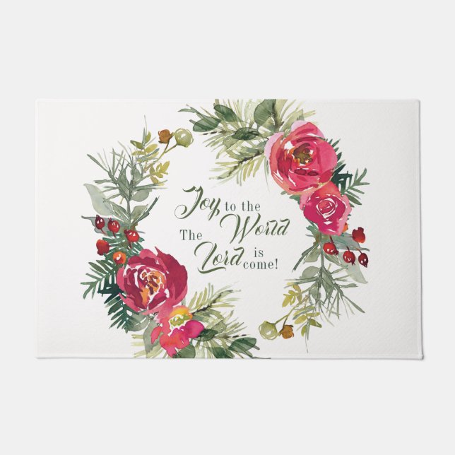 Joy aan de wereld De Heer komt, Kerstmis Deurmat (Voorkant)