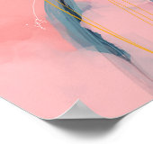 "Joy" - Abstract ontwerp op roze Poster (Hoek)