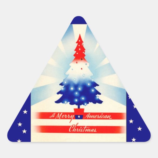 Joy American Christmas Patriotic Tree autocollant (Devant)
