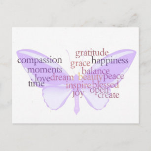 Joy and Gratitude Butterfly Briefkaart
