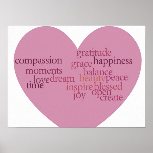 Joy and Gratitude Heart Poster (Devant)