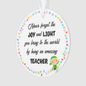 Joy and Light Dank u Leraar Acryl Ornament (voorkant)
