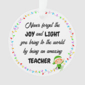 Joy and Light Dank u Leraar Acryl Ornament (voorkant)