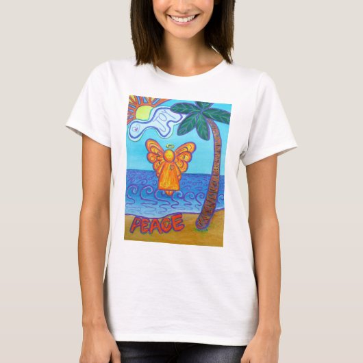 Joy and Peace Beach Angel Art Custom T-shirts (Voorkant)