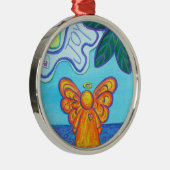 Joy and Peace Beach Angel Art Ornament Pendant (Rechts)