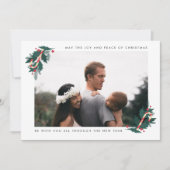 Joy and Peace of Kerstmis Modern Photo Feestdagenkaart (Voorkant)