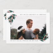 Joy and Peace of Kerstmis Modern Photo Feestdagenkaart (Voorkant / Achterkant)