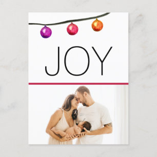 Joy Baby's eerste Kerstmis 2023 foto geboorte Feestdagenkaart