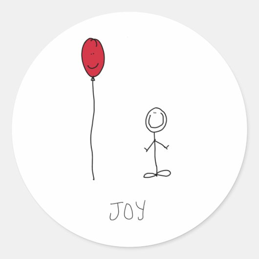 Joy-ballon Ronde Sticker (Voorkant)