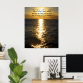 Joy Bible Verse Christian Sunrise citation Poster (Bureau à domicile)