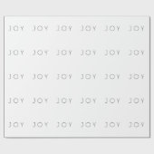 Joy Black and White Minimalist Typography Cadeaupapier (Vlak)
