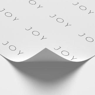 Joy Black and White Minimalist Typography Cadeaupapier