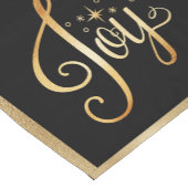 "Joy" Black Gold Script legant kerstfeestdag Korte Tafelloper (Hoek)