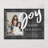 Joy Black Pset Tartan Prettige feestdagen (Voorkant)