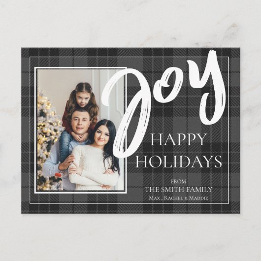 Joy Black Pset Tartan Prettige feestdagen (Voorkant)