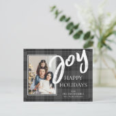 Joy Black Pset Tartan Prettige feestdagen (Staand voorkant)