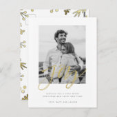 Joy Black White-fotokerstkaart Briefkaart (Voorkant / Achterkant)