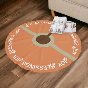 Joy Blessing gedempt Sage Groen Sinaasappel Kerstm Kerstboom Rok
