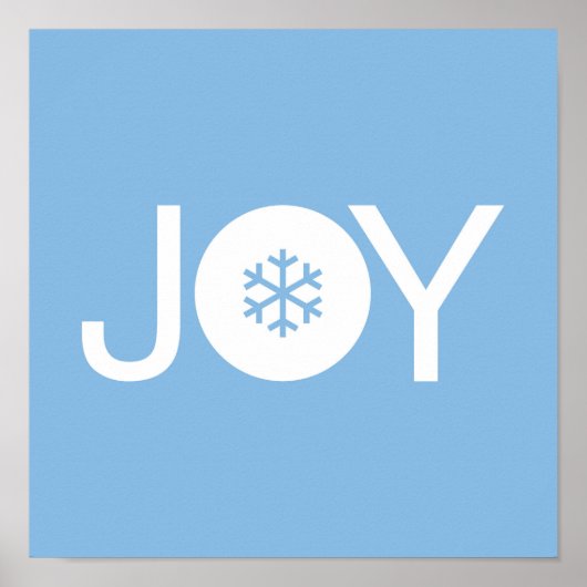 Joy Blue KerstPoster Poster (Voorkant)