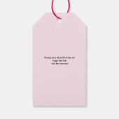 JOY Blush Pink Modern Christmas | Personalized  Cadeaulabel (Achterkant)