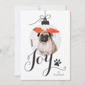 Joy Boho Pet Photo Ornement de vacances Carte (Devant)