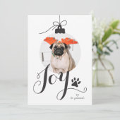 Joy Boho Pet Photo Ornement de vacances Carte (Debout devant)