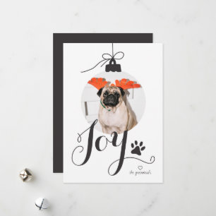 Joy Boho Pet Photo Ornement de vacances Carte