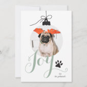Joy Boho Pet Photo Ornement de vacances Carte (Devant)