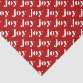 JOY Bold Typografie Rood Patroon Modern Kerstmis Tissuepapier (Detail)