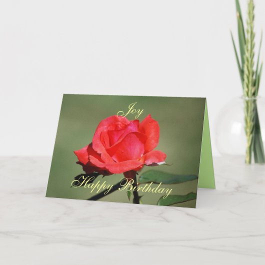 Joy Bonne Carte Rose Anniversaire (Devant)