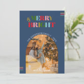 Joy & Bright Retro Photos de Noël Carte de vacance (Debout devant)