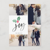 Joy Brush Script Holiday | 4-kerstfoto Aankondigingskaart (Voorkant)