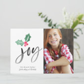Joy Brush Script Holiday | Carte photo de Noël (Debout devant)