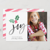Joy Brush Script Holiday | Carte photo de Noël (Devant / Derrière)