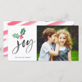 Joy Brush Script Holiday | Kerstfotokaart (Voorkant / Achterkant)