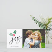 Joy Brush Script Holiday | Kerstfotokaart (Staand voorkant)