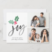 Joy Brush Script Holiday | Noël 2 Cartes photos (Devant)