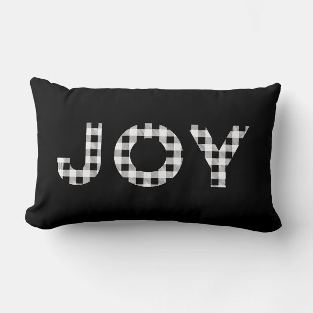 Joy Buffalo Black White Holiday Sierkussen control Kussen (Voorkant)