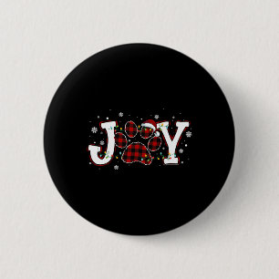 Joy Buffalo Red Pset Dog Paw Print Kerstorna Ronde Button 5,7 Cm
