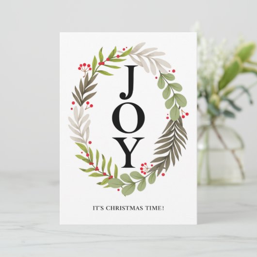 JOY - Carte Joyeuse de Noël à deux faces (Debout devant)