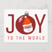 JOY Charming Kerstman Kerst Ornament  Feestdagenkaart (Voorkant)